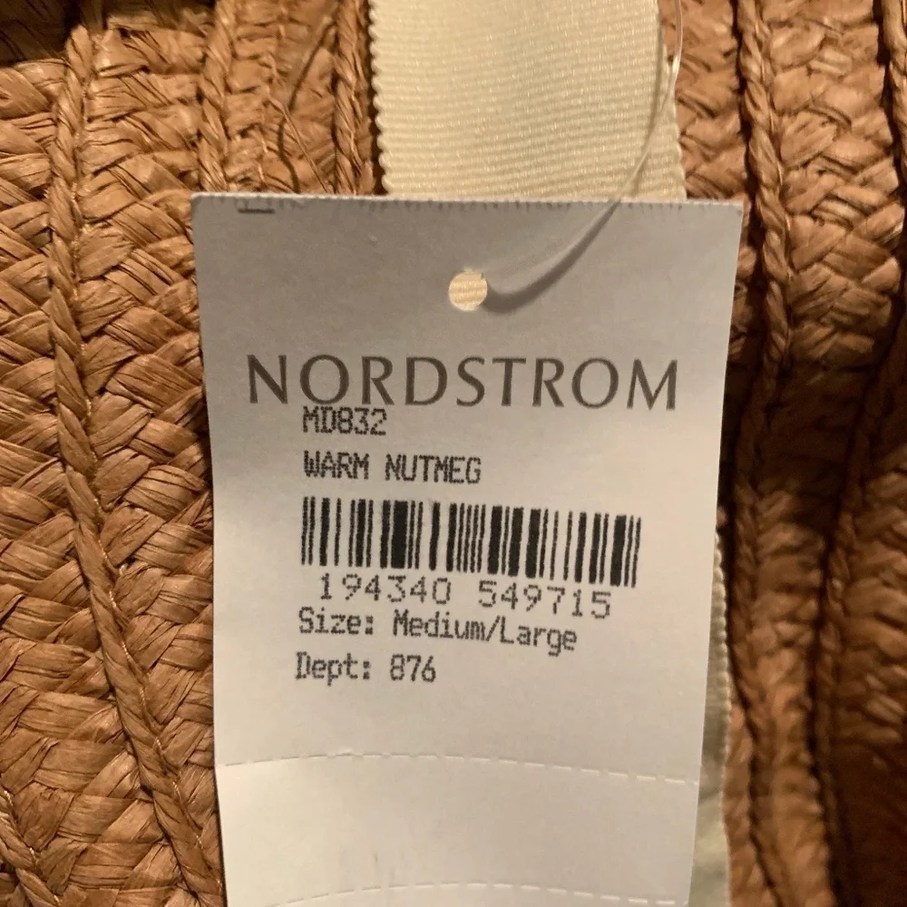 Madewell Braided Straw Hat in Warm Nutmeg M/L NWT